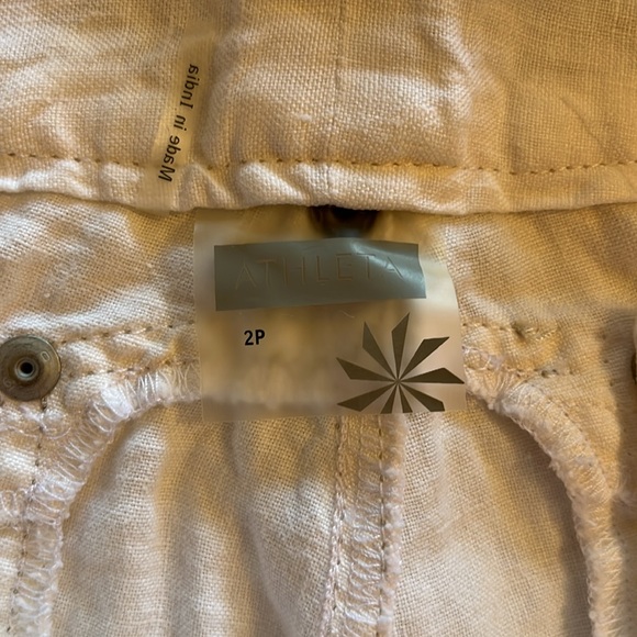 Athleta white linen pants. Size 2P. NWT - Picture 4 of 9